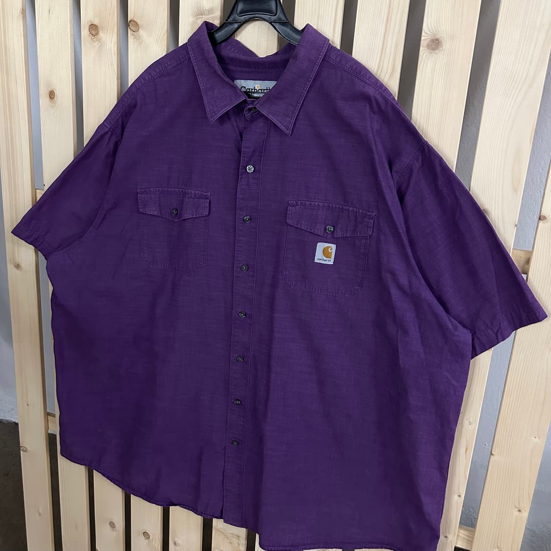 (2XL) 칼하트 포켓 퍼플 반팔 셔츠 상품이미지2