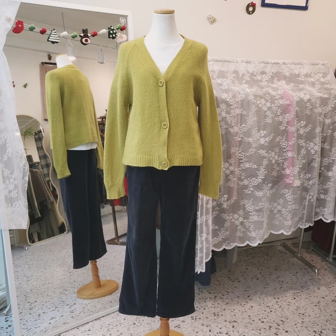 사만사모스2 울100 라임 가디건 상품이미지8