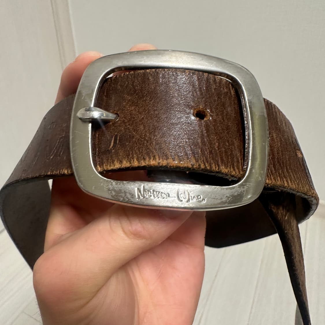 넘버나인 카우레더 벨트 브라운 상품이미지2