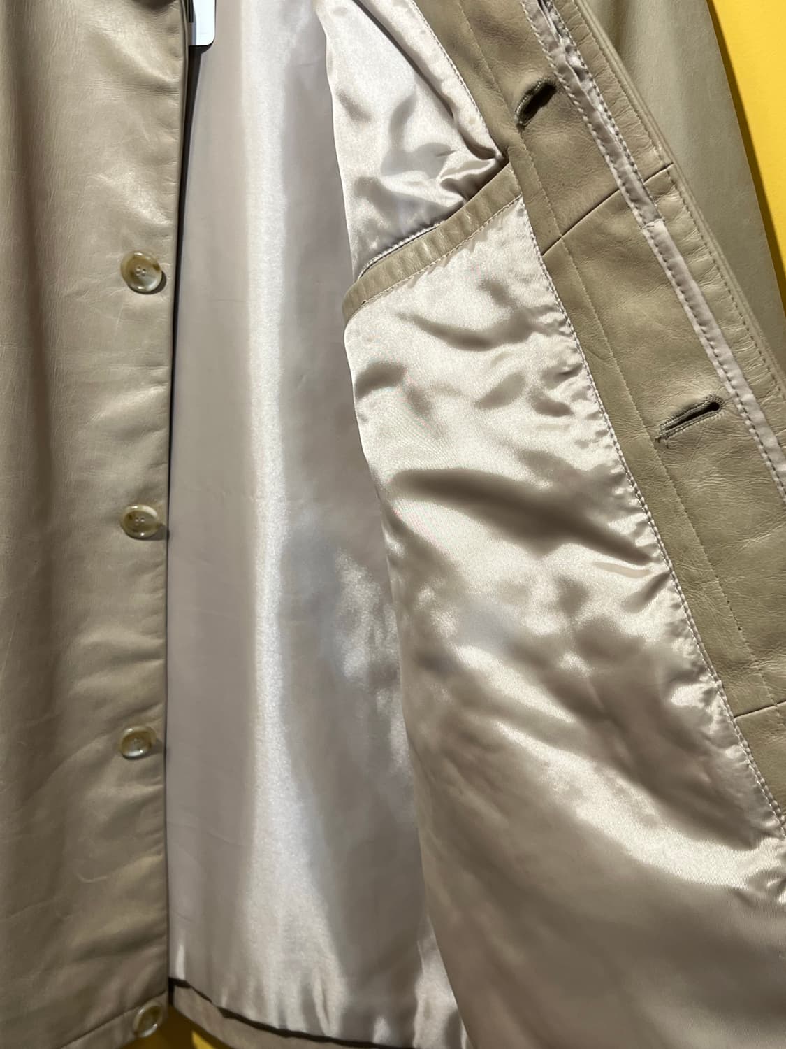 00s 천연 소가죽 아이보리 자켓 상품이미지5