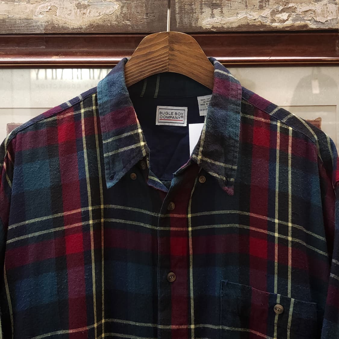 90s 아메리칸 빈티지 체크셔츠 플란넬 셔츠 워크셔츠 빅 체크 L 상품이미지4