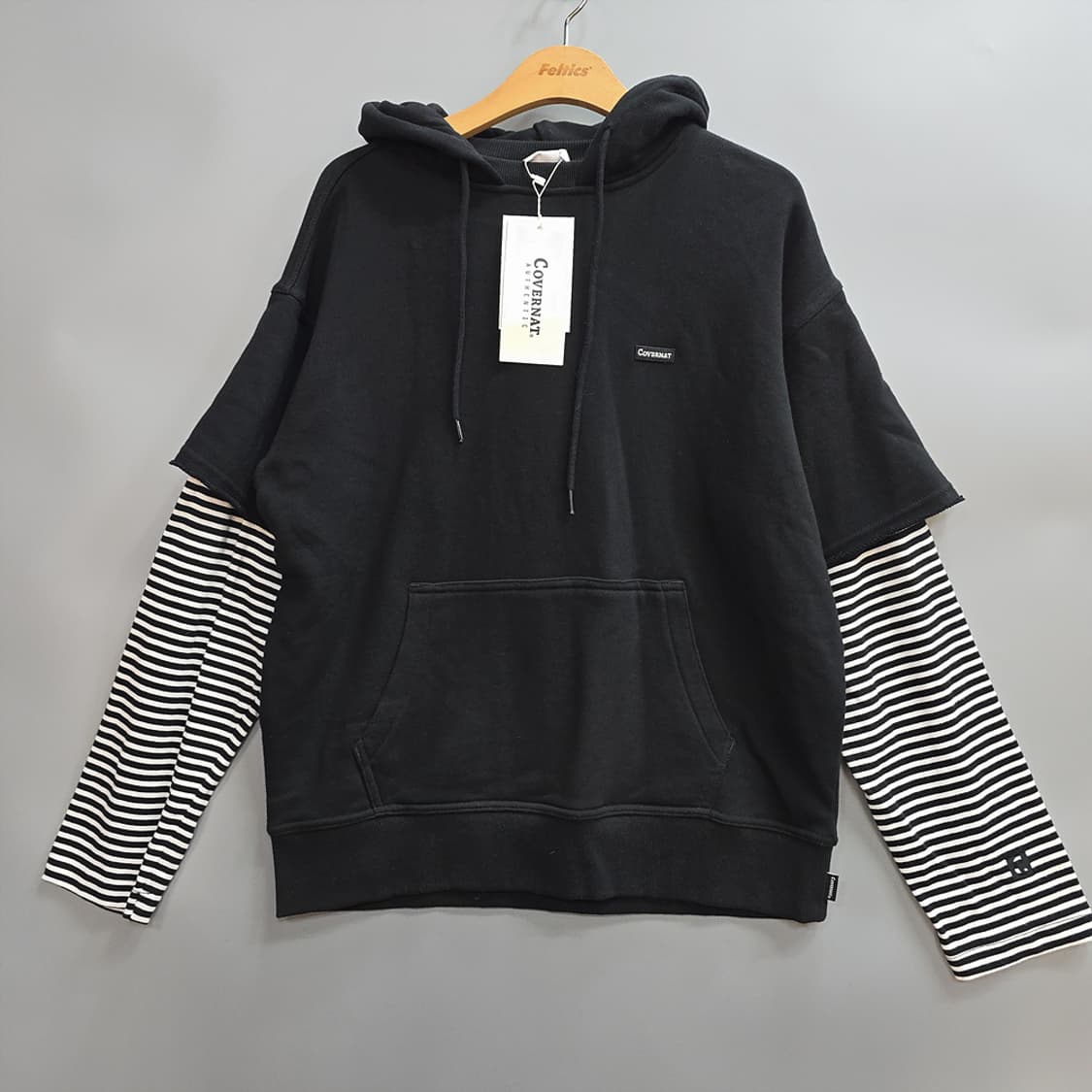 새제품)커버낫(COVERNAT) 레이어드 후드티 S 상품이미지1