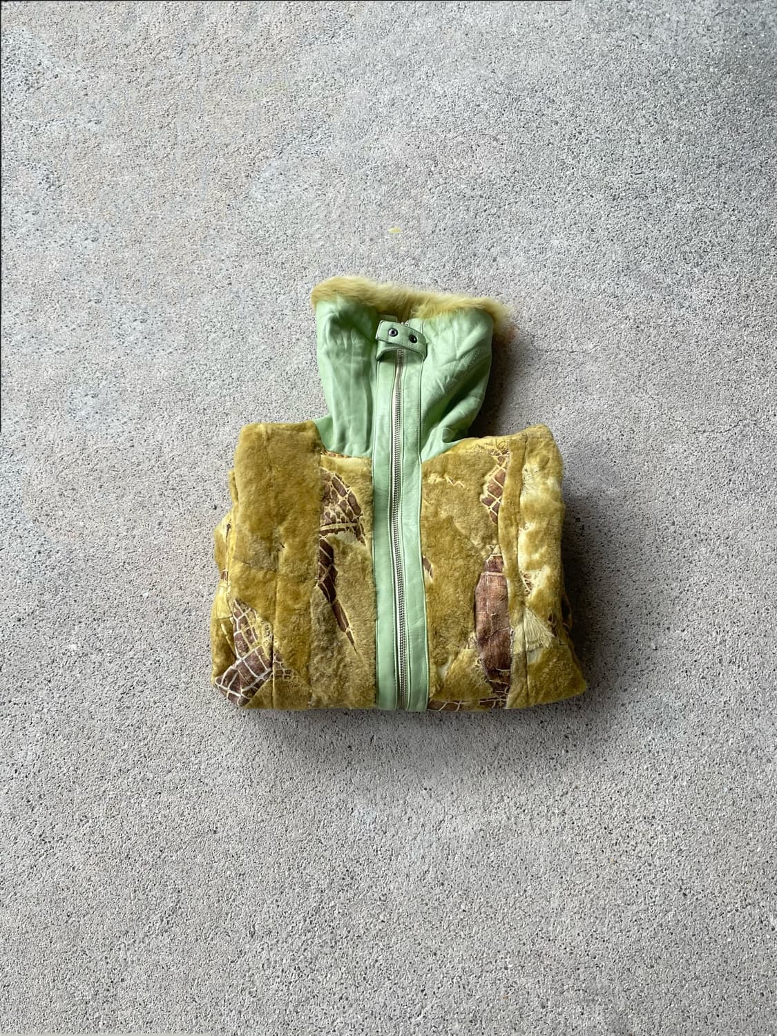 Fox patchwork shearling jacket 상품이미지2