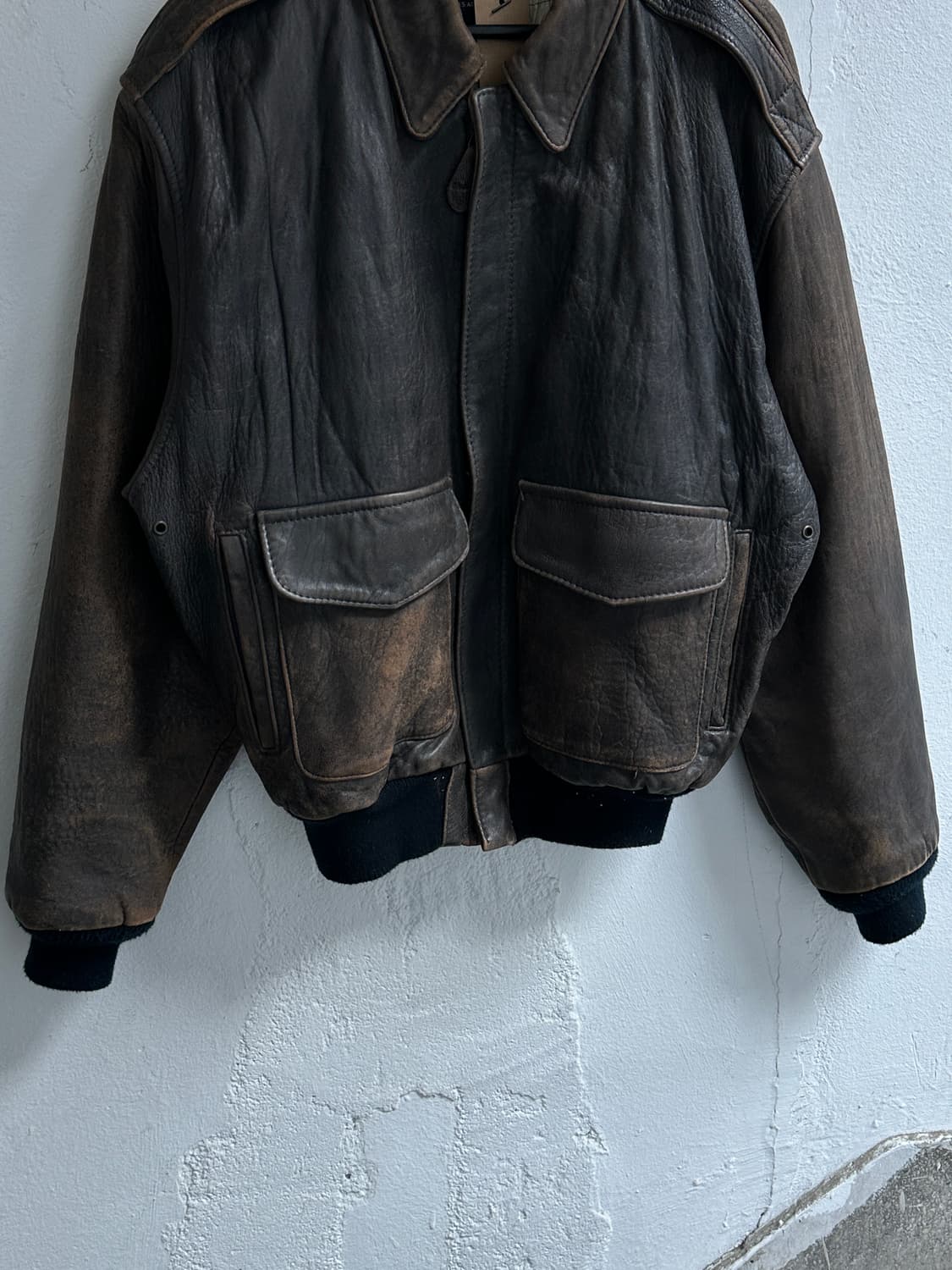 80's USA Made 아비렉스 A2 레더 봄버 자켓 상품이미지7