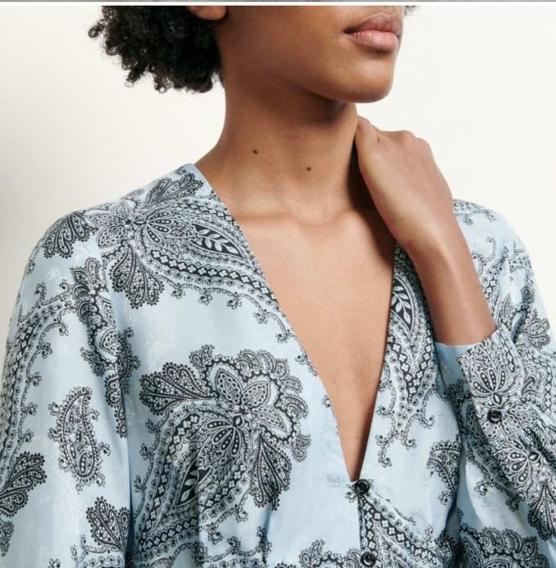 산드로 페이즐리 실크블렌드 원피스 36사이즈(새상품) 상품이미지3