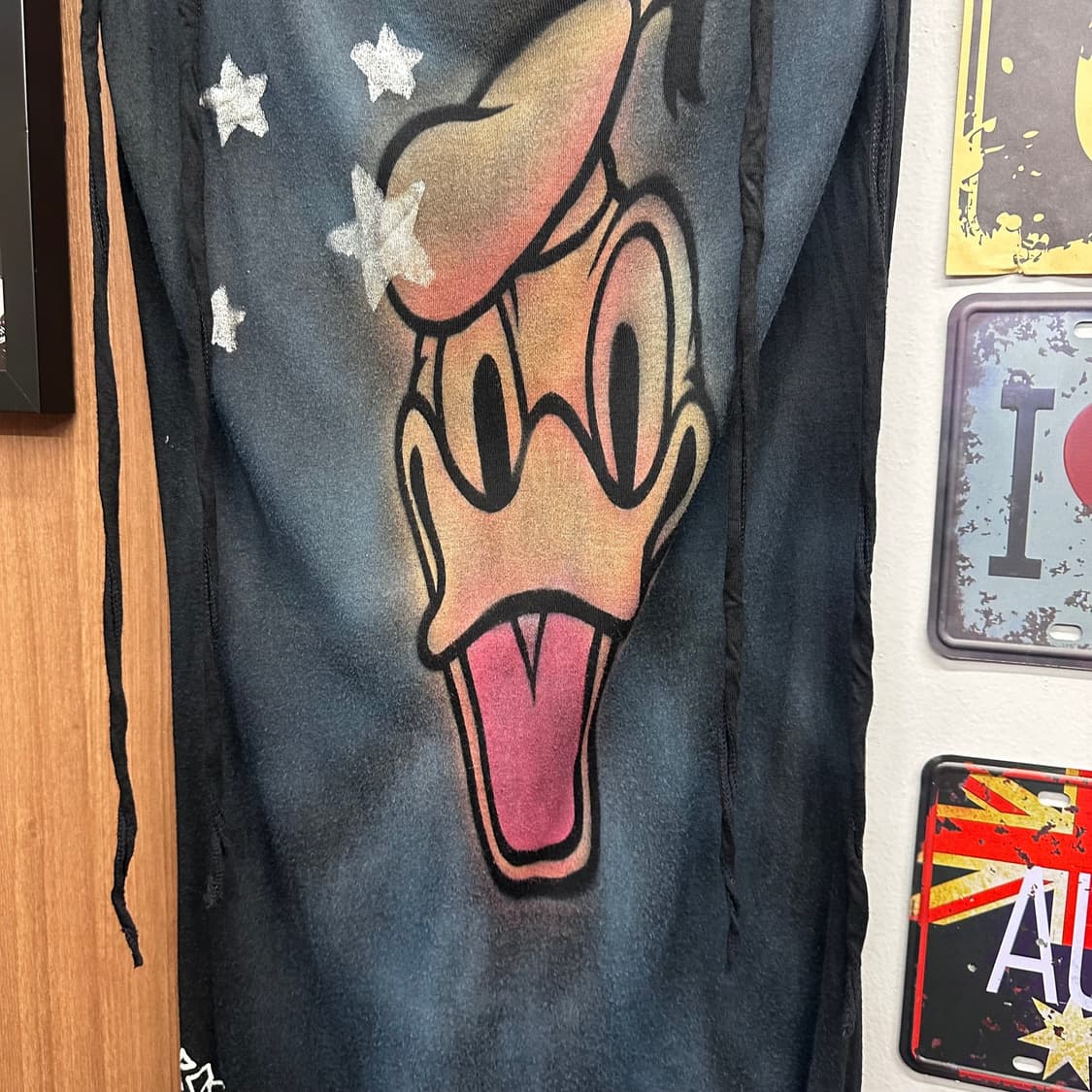 Black Donald Duck Print Punk Dress  상품이미지6