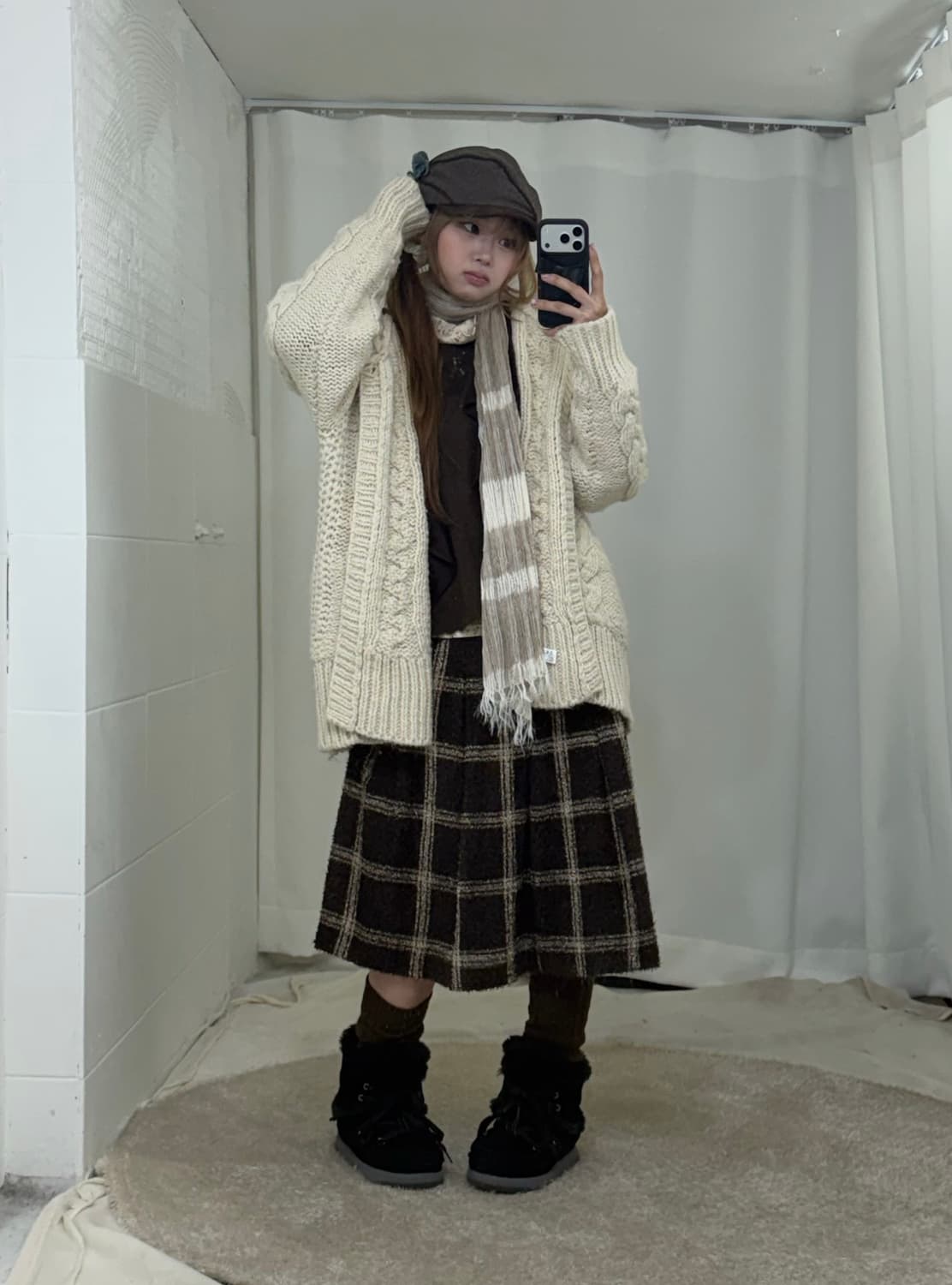 엑시즈팜 브라운 데일리 하구미 모리걸 코디세트 상품이미지1