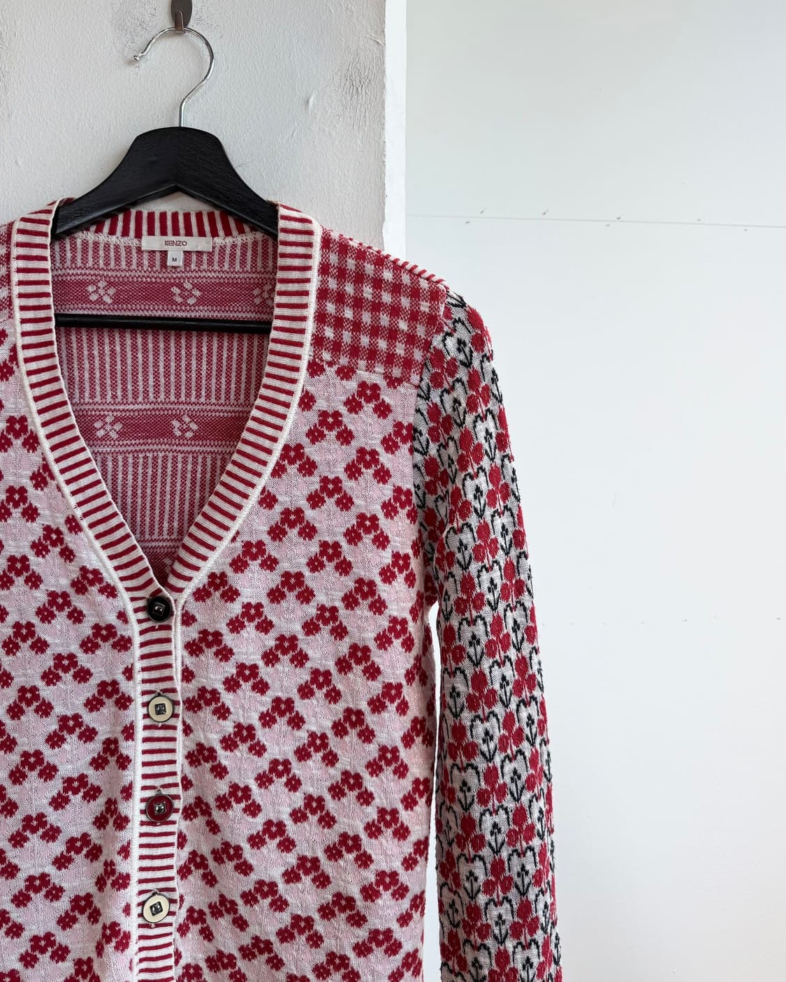 겐조 레드 플로랄 레이온혼방 가디건 상품이미지5