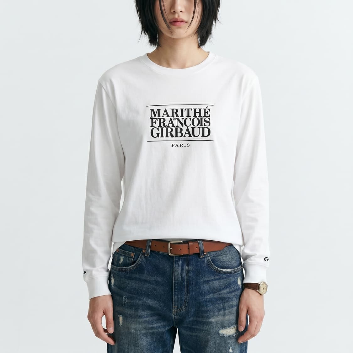 [정품] 마리떼 프랑소와 저버 클래식 로고 긴팔 티셔츠 화이트 S 상품이미지1