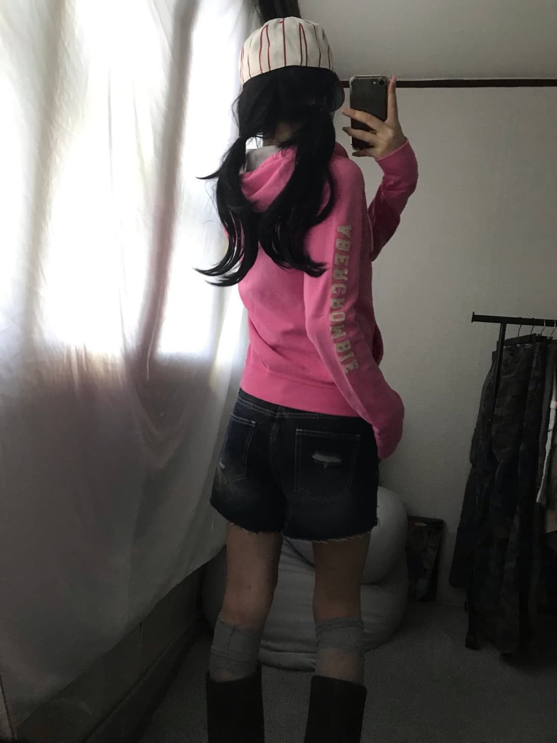 아베크롬비 핑크 사이드로고 후드집업 상품이미지3