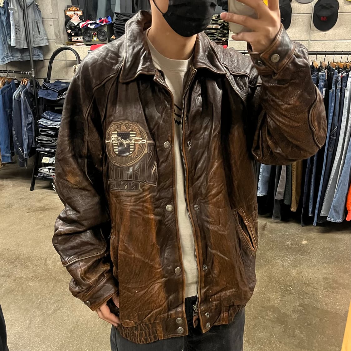 Schott 가죽 바시티 자켓 (115) 상품이미지9