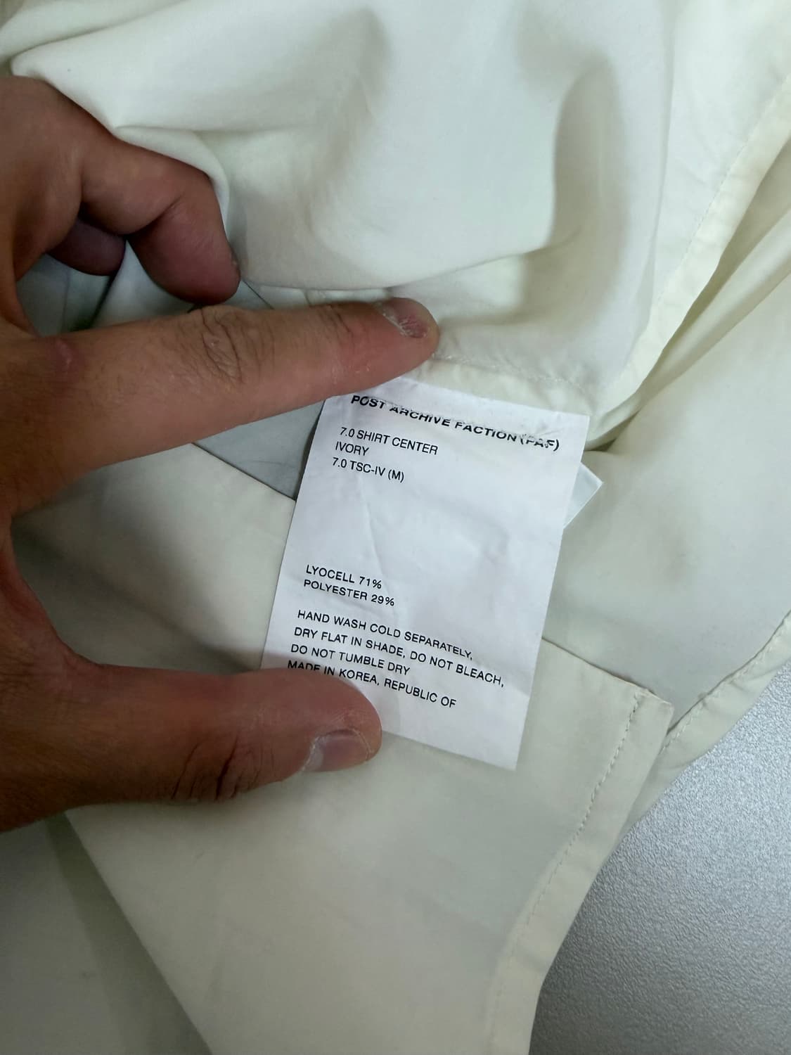 포스트아카이브팩션 7.0 센터 셔츠 아이보리 상품이미지3