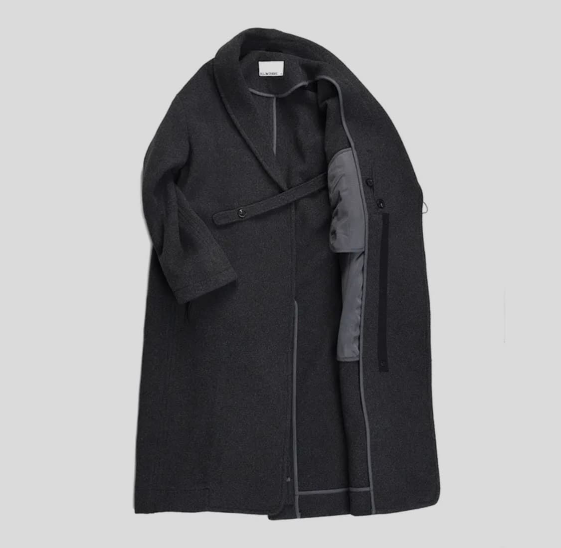 [L]비슬로우 스탠다드 오버사이즈 로브 코트 차콜 상품이미지3