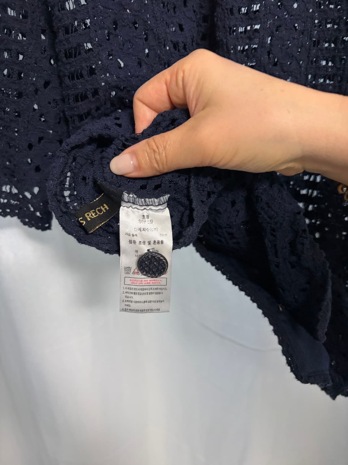 여성 반팔 네이비 블라우스 상품이미지4