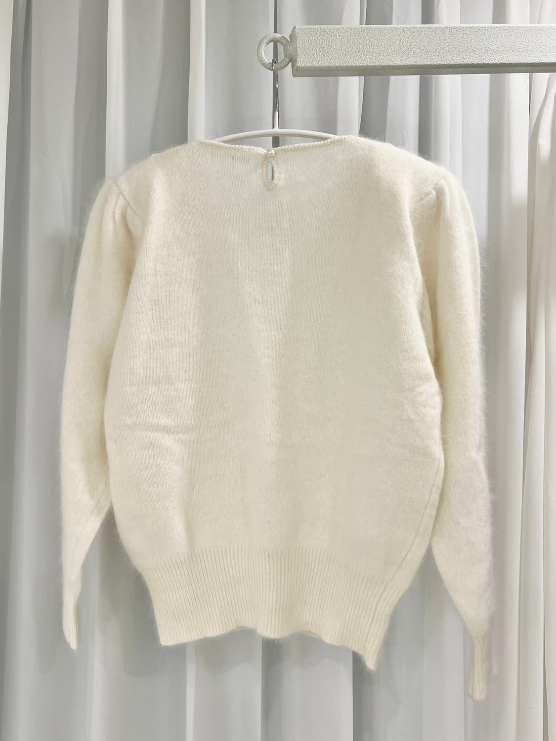 🐑울 90 아이보리 리본 헤어리 고급 니트, 가단 51 상품이미지6