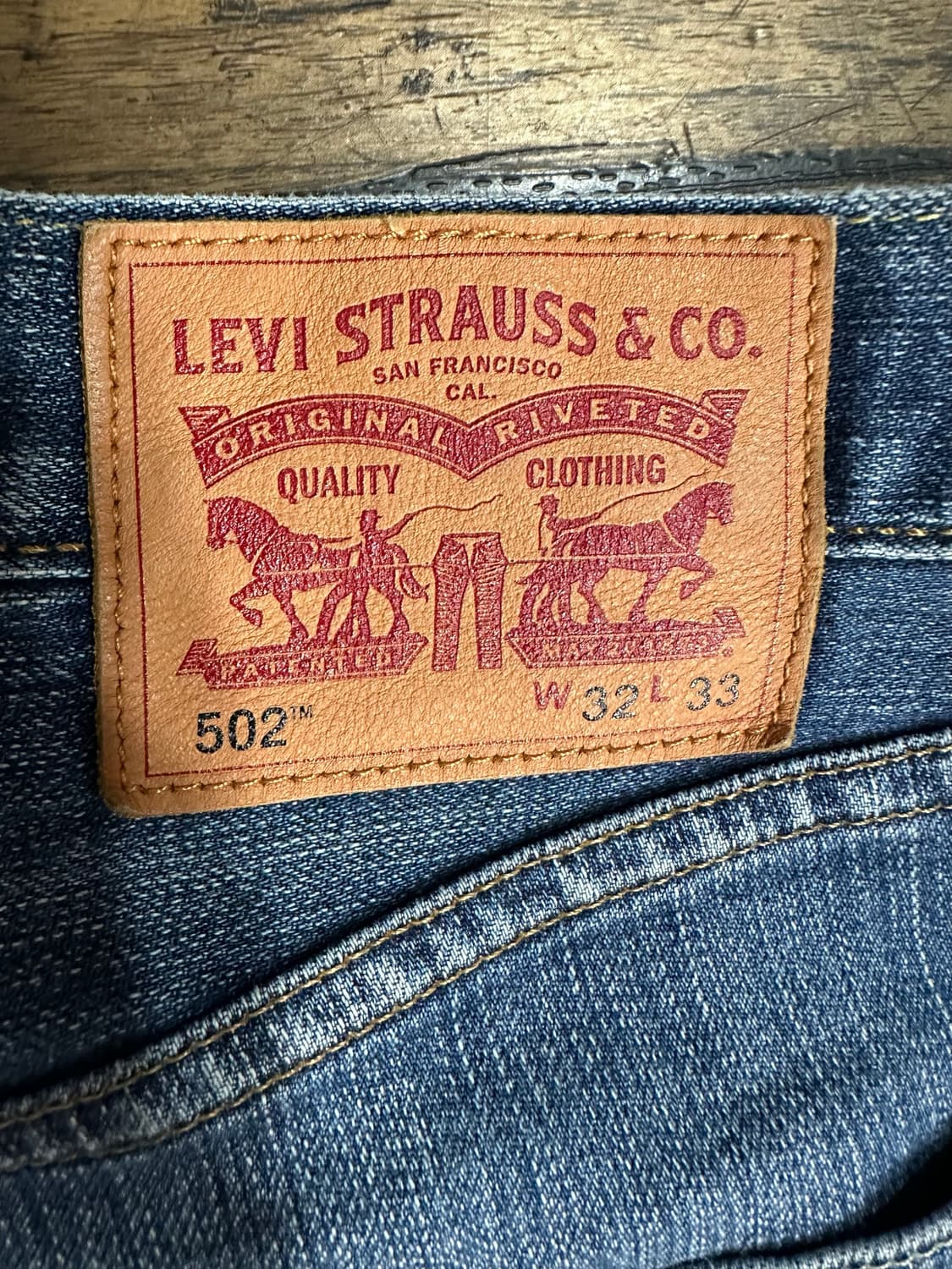 리바이스 Levis 502 워시드 데님 팬츠 W32 빈티지 청바지 상품이미지5