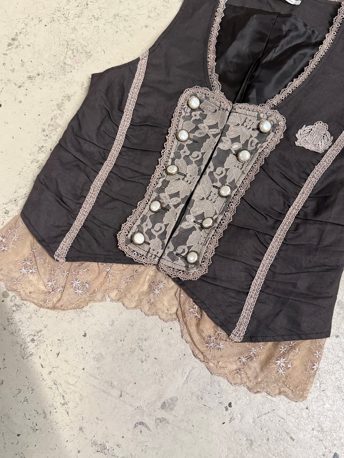 Axes femme 엑시즈팜 진주버튼 레이스 베스트 상품이미지3