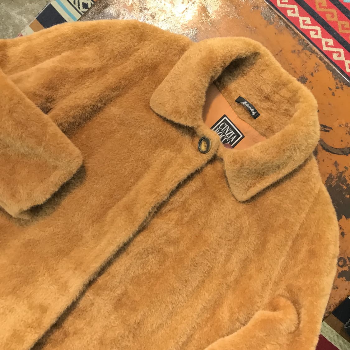 Italy 신지아로카 베이비 라마 퍼 브라운 하프코트 여성 55 66 상품이미지3