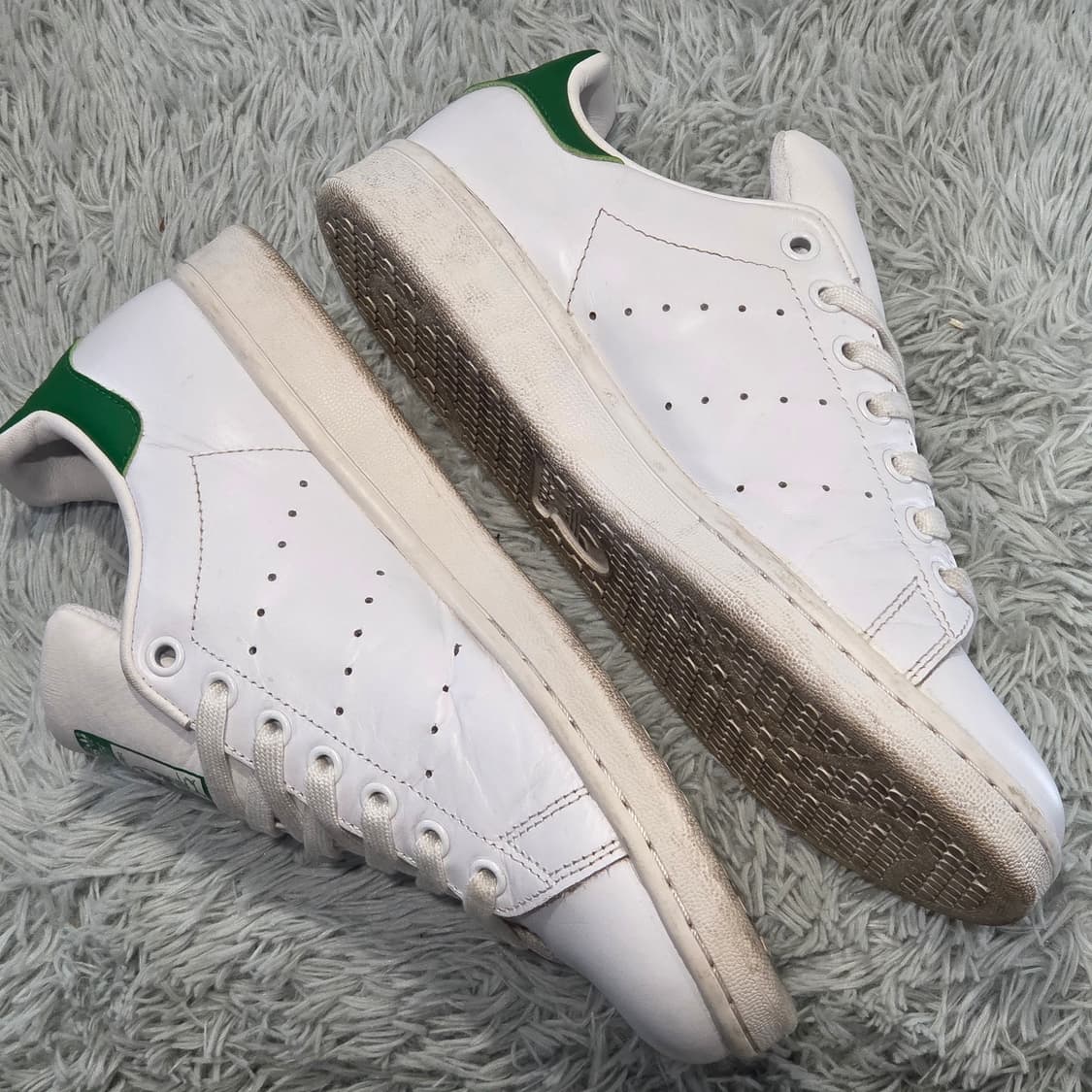 2q-2:아디다스 스탠스미스 오리지널 화이트 그린 (250)상태굿 상품이미지7