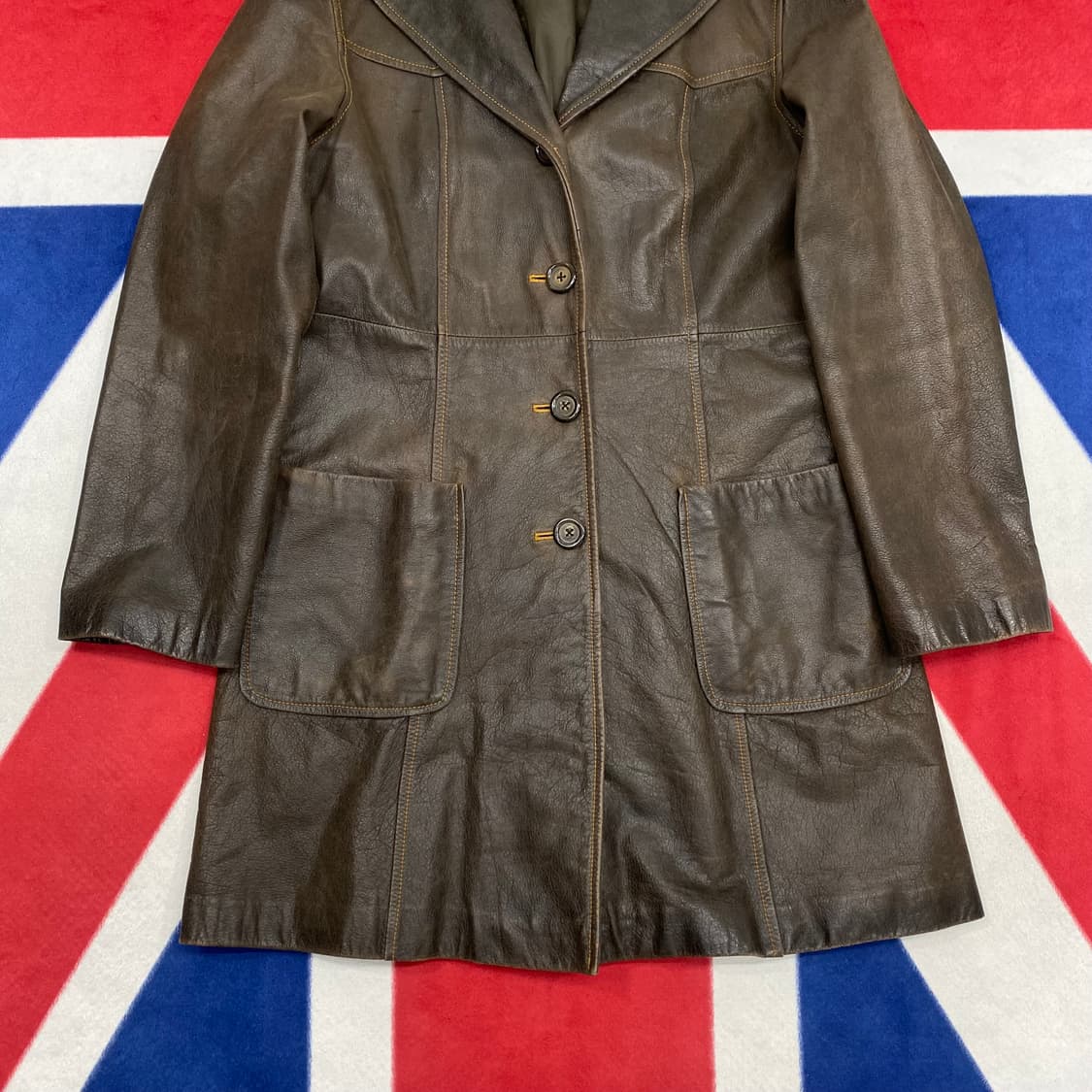 빈티지 소가죽 자켓 실측 여성 55 상품이미지3