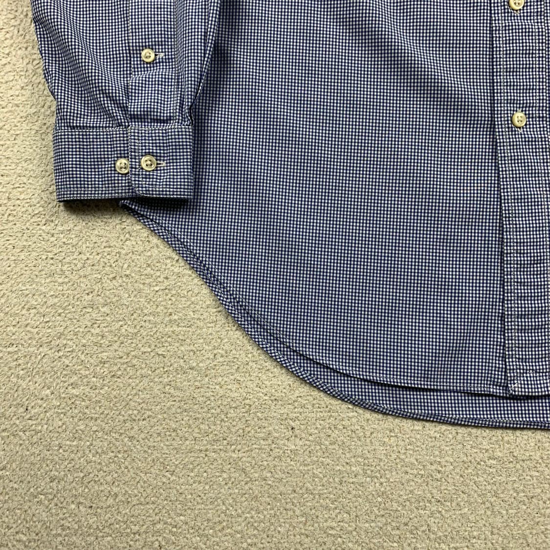 폴로 랄프로렌 포니로고 클래식핏 네이비 깅엄체크 셔츠 상품이미지4