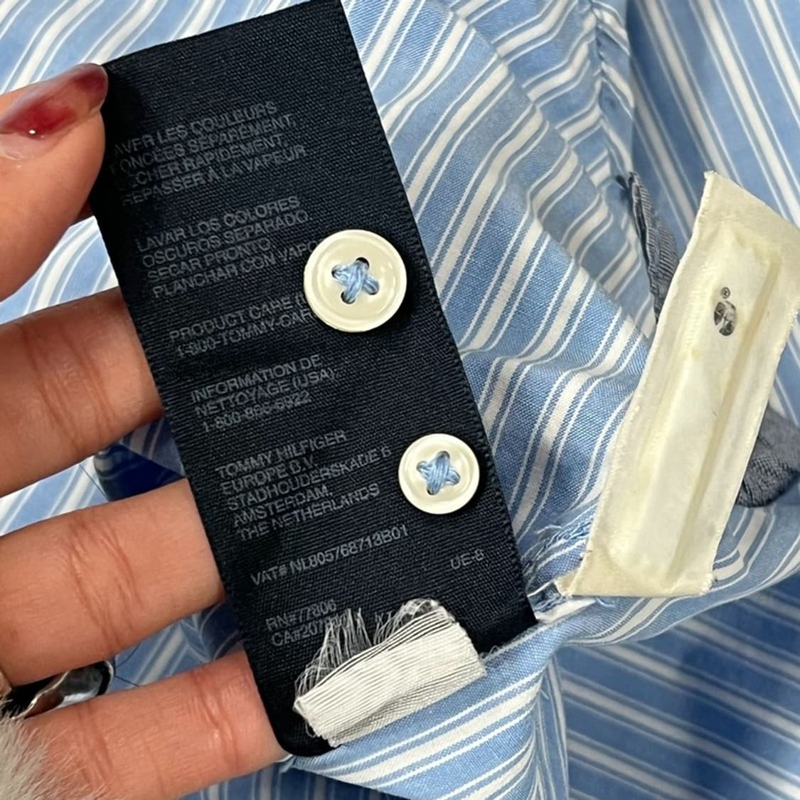 타미힐피거 커스텀핏 코튼 스트라이프 셔츠 v0677 상품이미지6