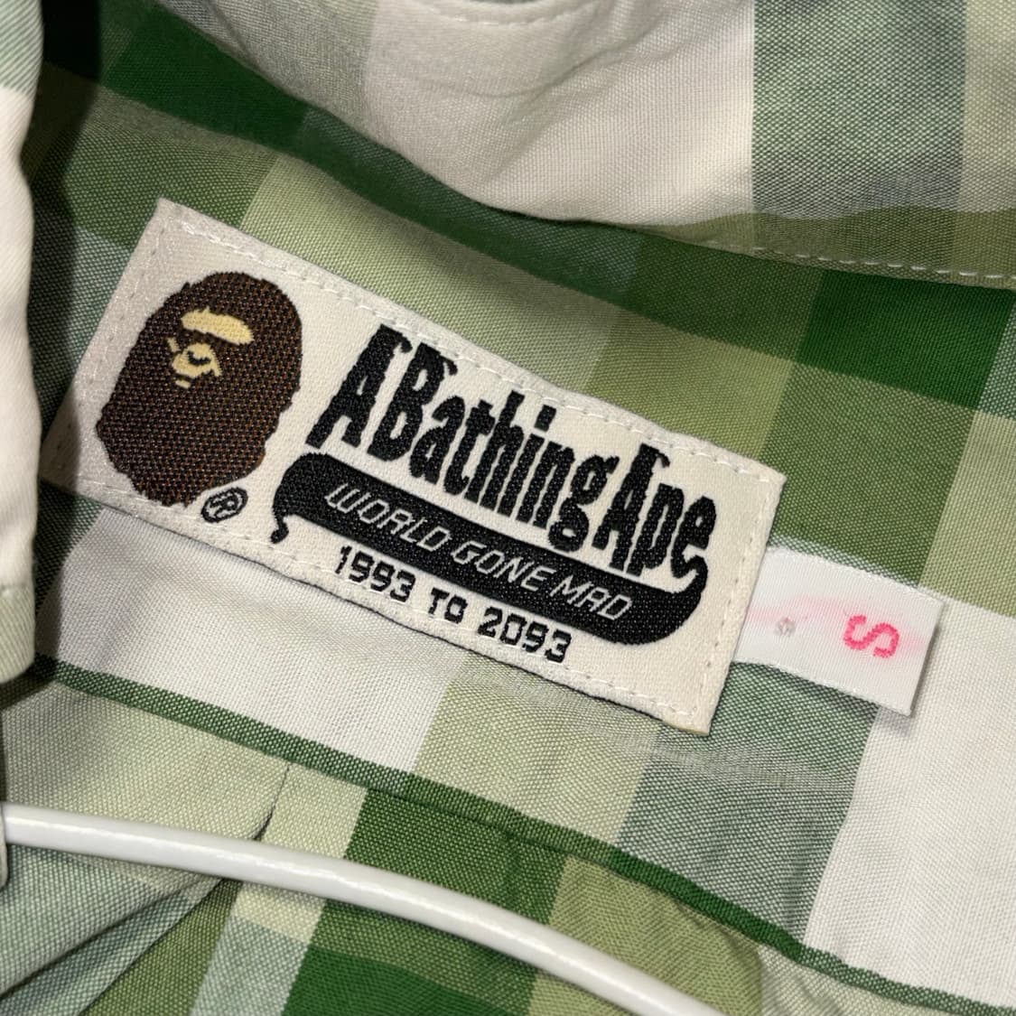 베이프 체크 반팔 셔츠 상품이미지3