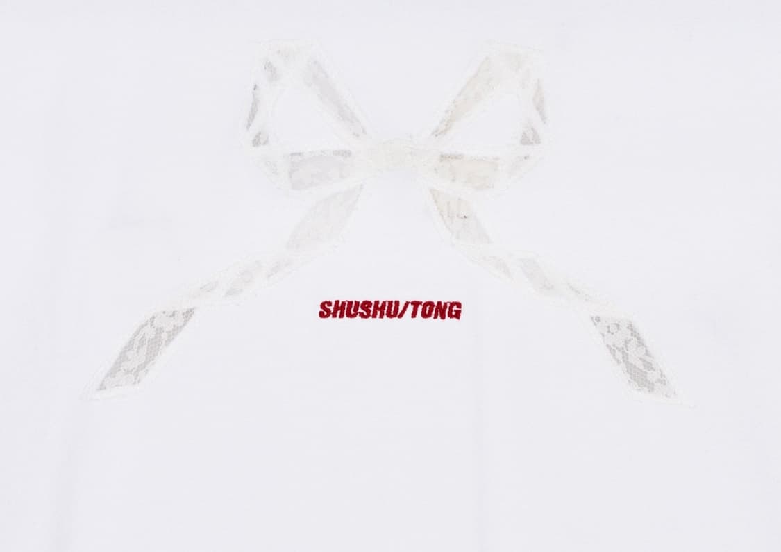 [6사이즈,새상품] 슈슈통 레이스 리본 반팔티셔츠 상품이미지2