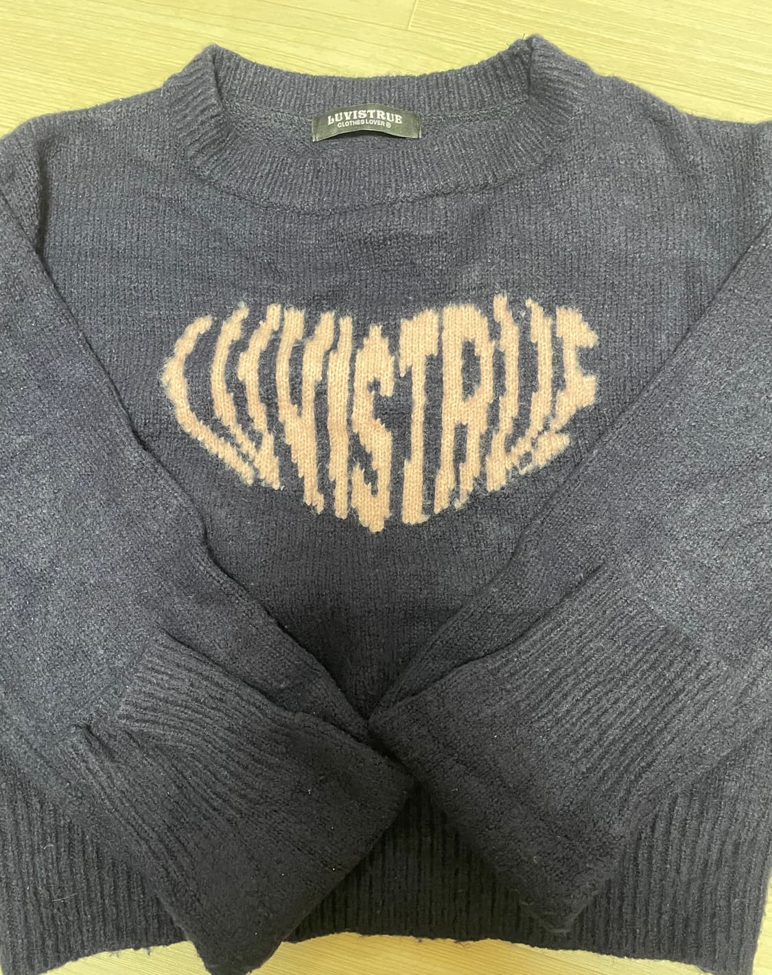 러브이즈트루 OW HEART LOGO KNIT(NAVY) 상품이미지4