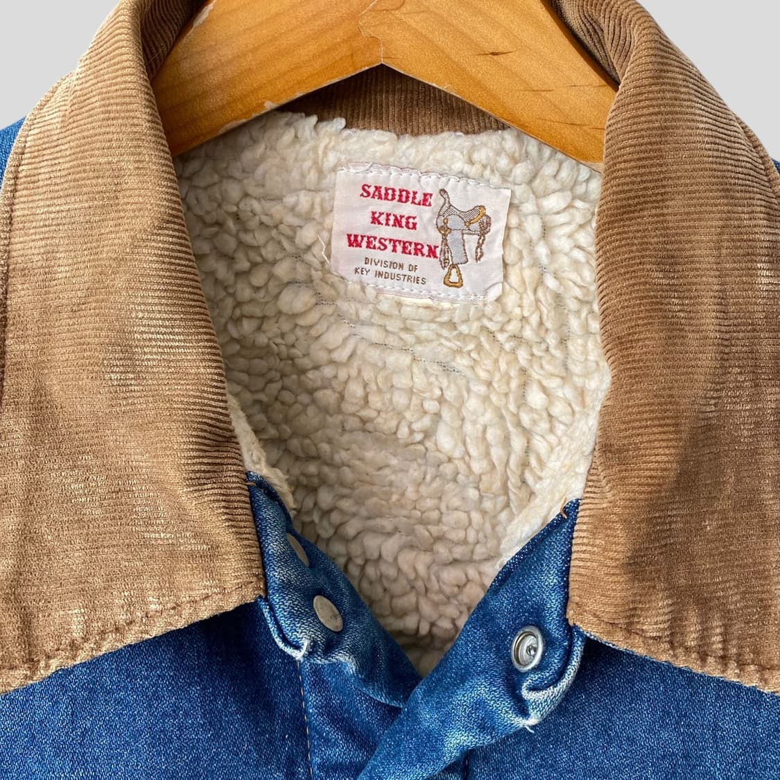 (L-XL)80s Saddle King Western 쉐르파 데님자켓 상품이미지3