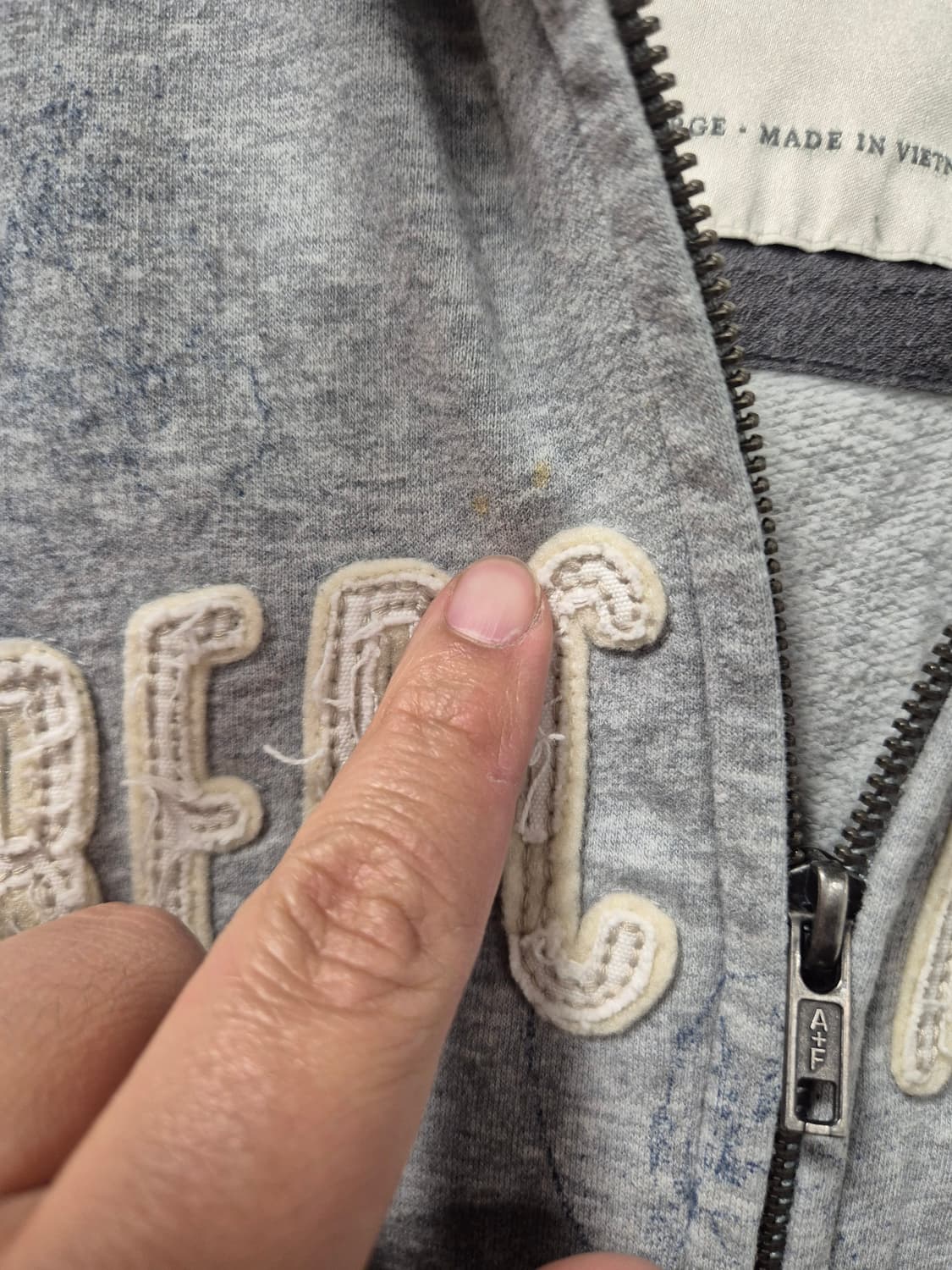 *무료배송*아베크롬비 Y2K 올드스쿨 그레이 플라워 투웨이 후드집업 XL 상품이미지6