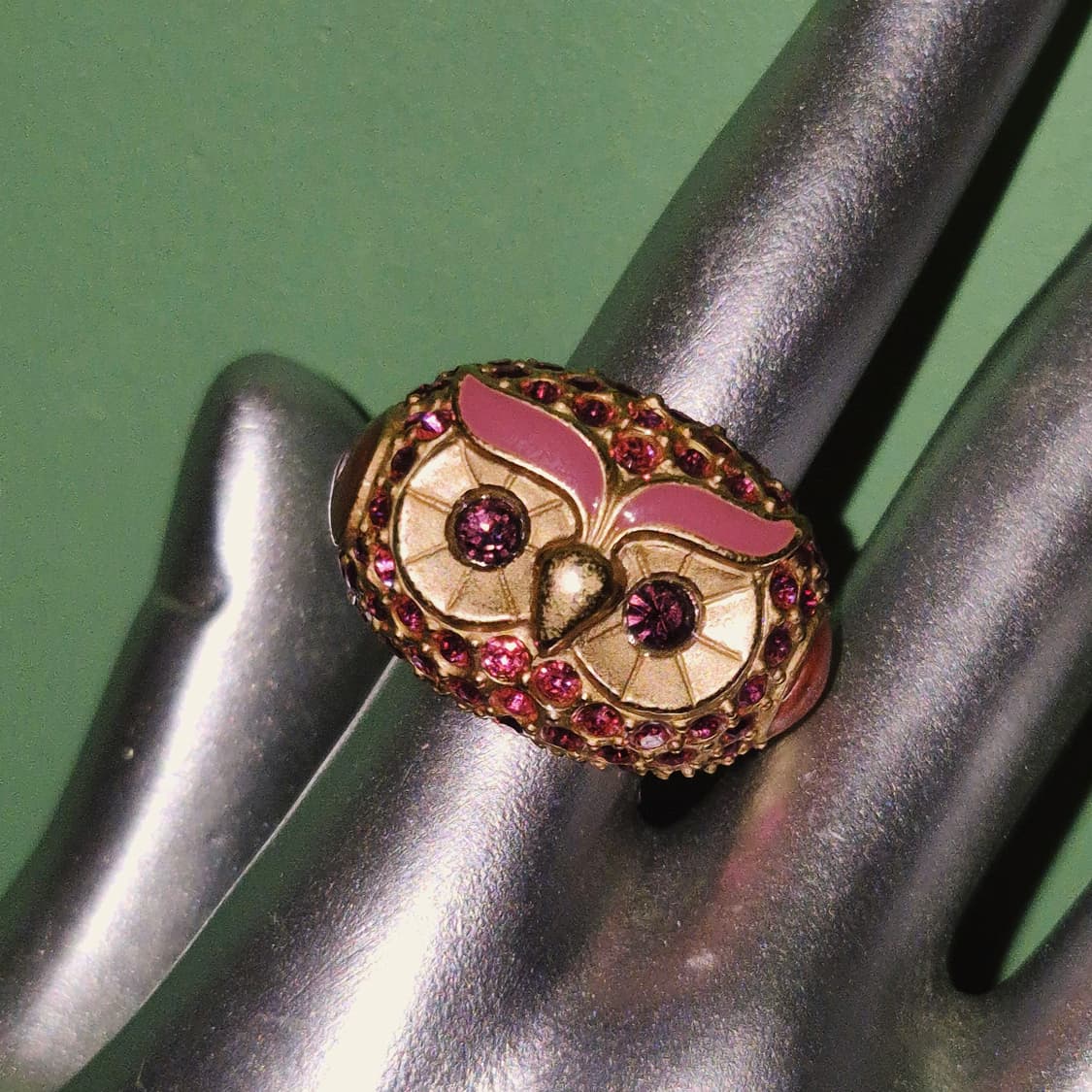 08s 안나수이 라인 스톤 파베 부엉이 반지 상품이미지5