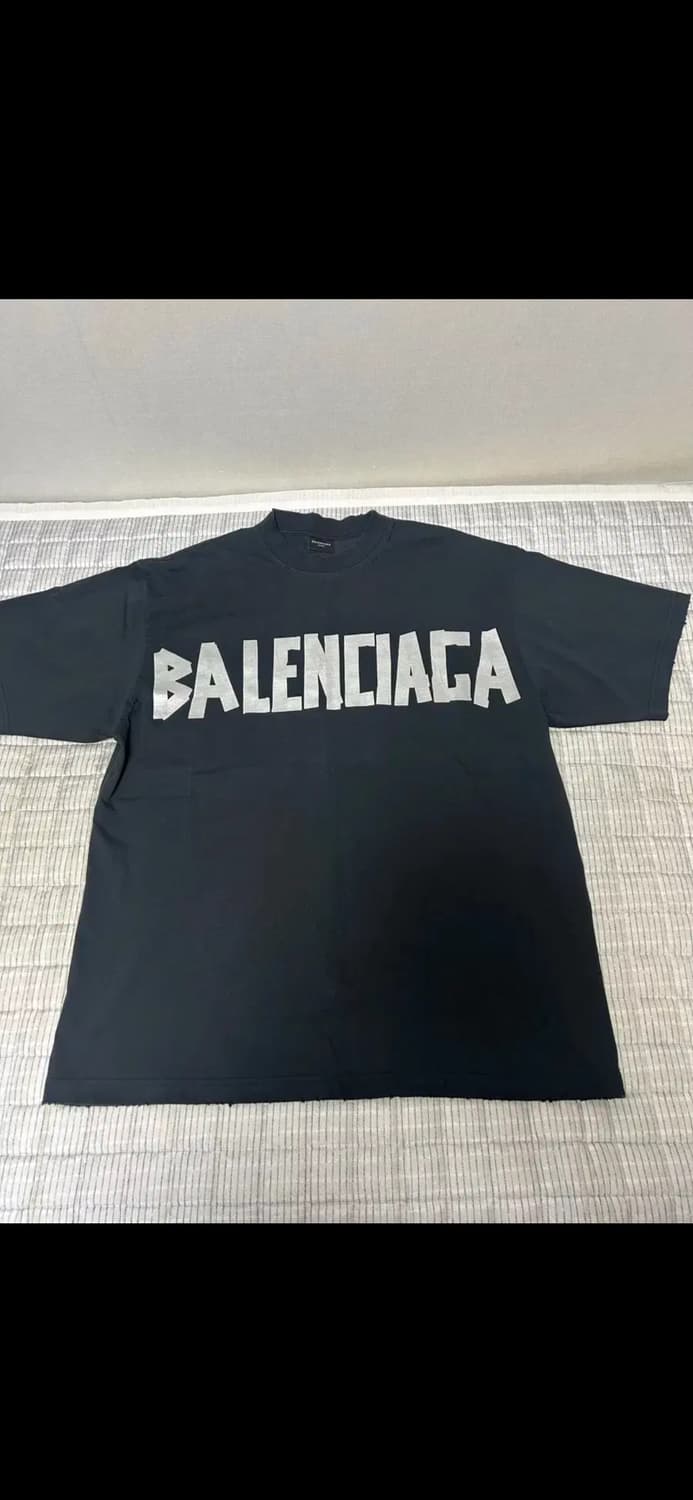 [XL] 발렌시아가 테이프 로고 반팔 티셔츠  상품이미지2