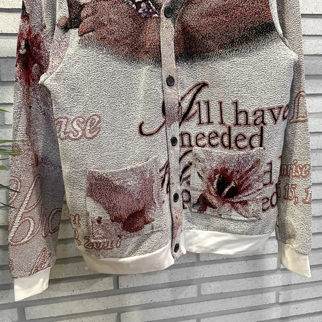 USA VINTAGE 러그 블랭킷 리메이크 가디건 그래픽 패턴 핑크 상품이미지5