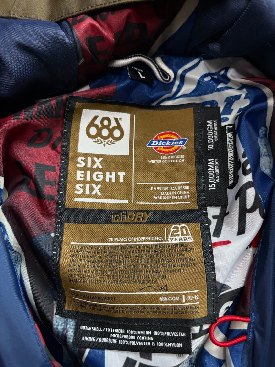 디키즈 x 686 콜라보 스노우 자켓 3955 상품이미지5