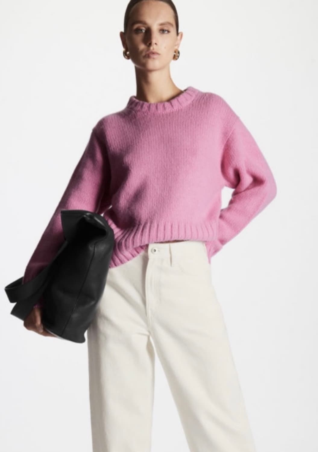 코스(COS) 릴렉스드 핏 크롭 울 알파카 니트 스웨터 상품이미지1