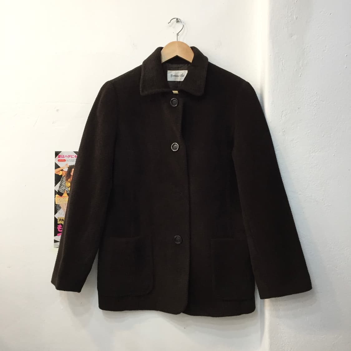 빈티지 싱글 버튼 울 하프코트 상품이미지1