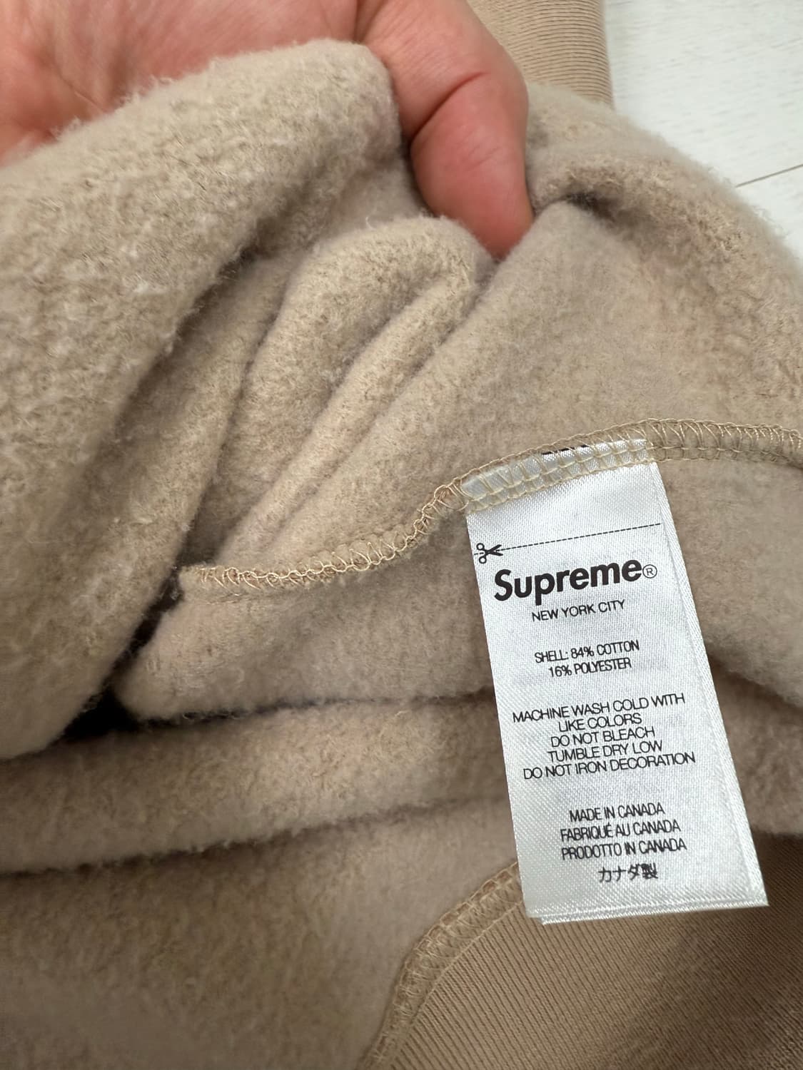 슈프림 스몰 박스 집업 후드 탄 M 사이즈  하자 없고 뜯김 없고 상태  상품이미지9