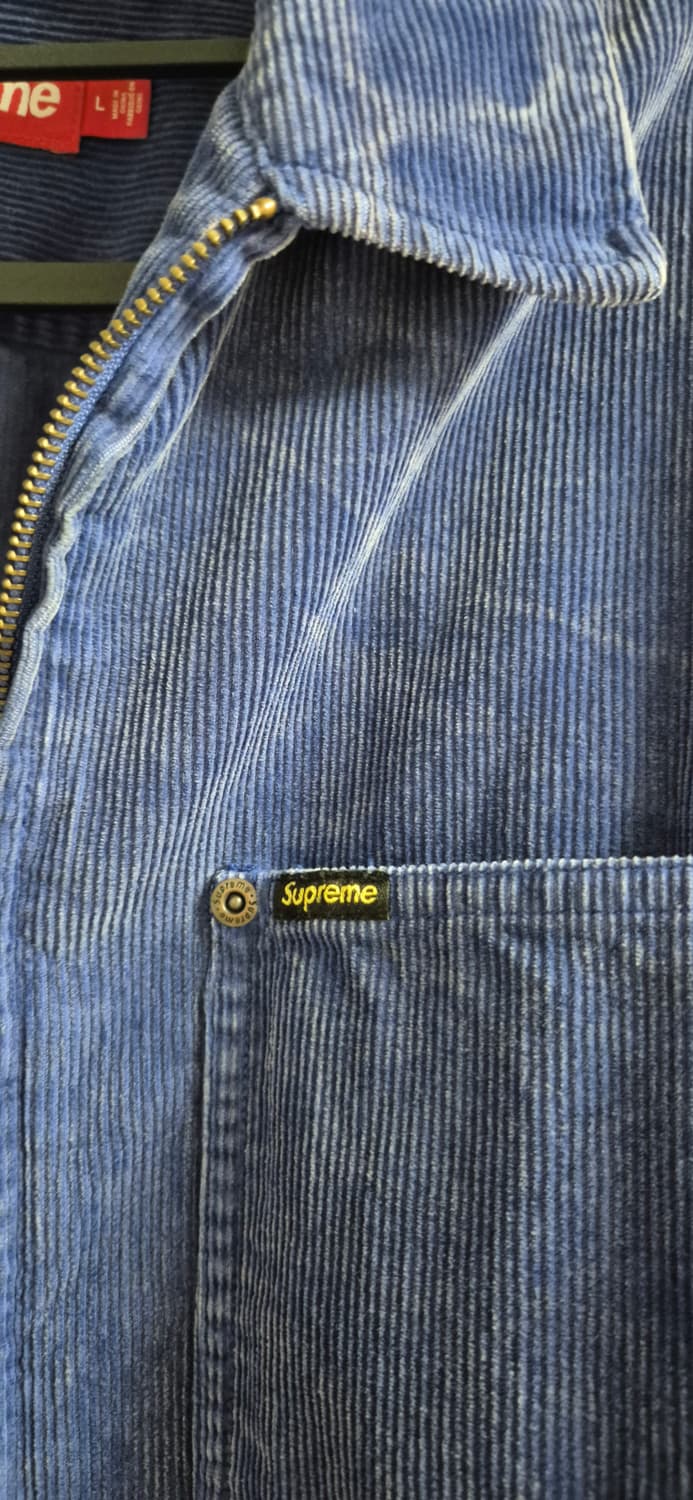 슈프림 워시드 코듀로이 블루 집업 셔츠 L 상품이미지2