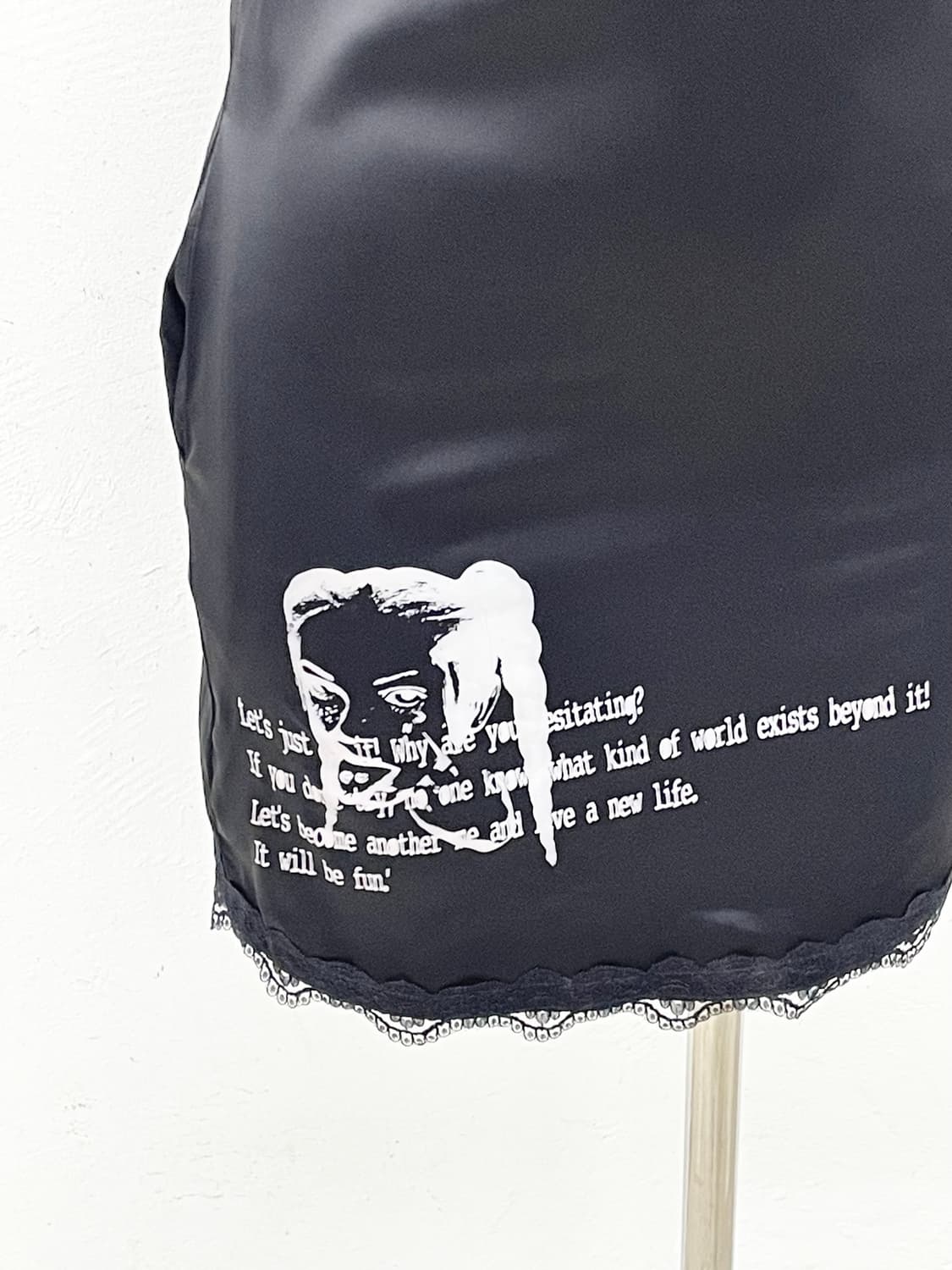 블랙 새틴 레이스 버클 슬립 상품이미지3