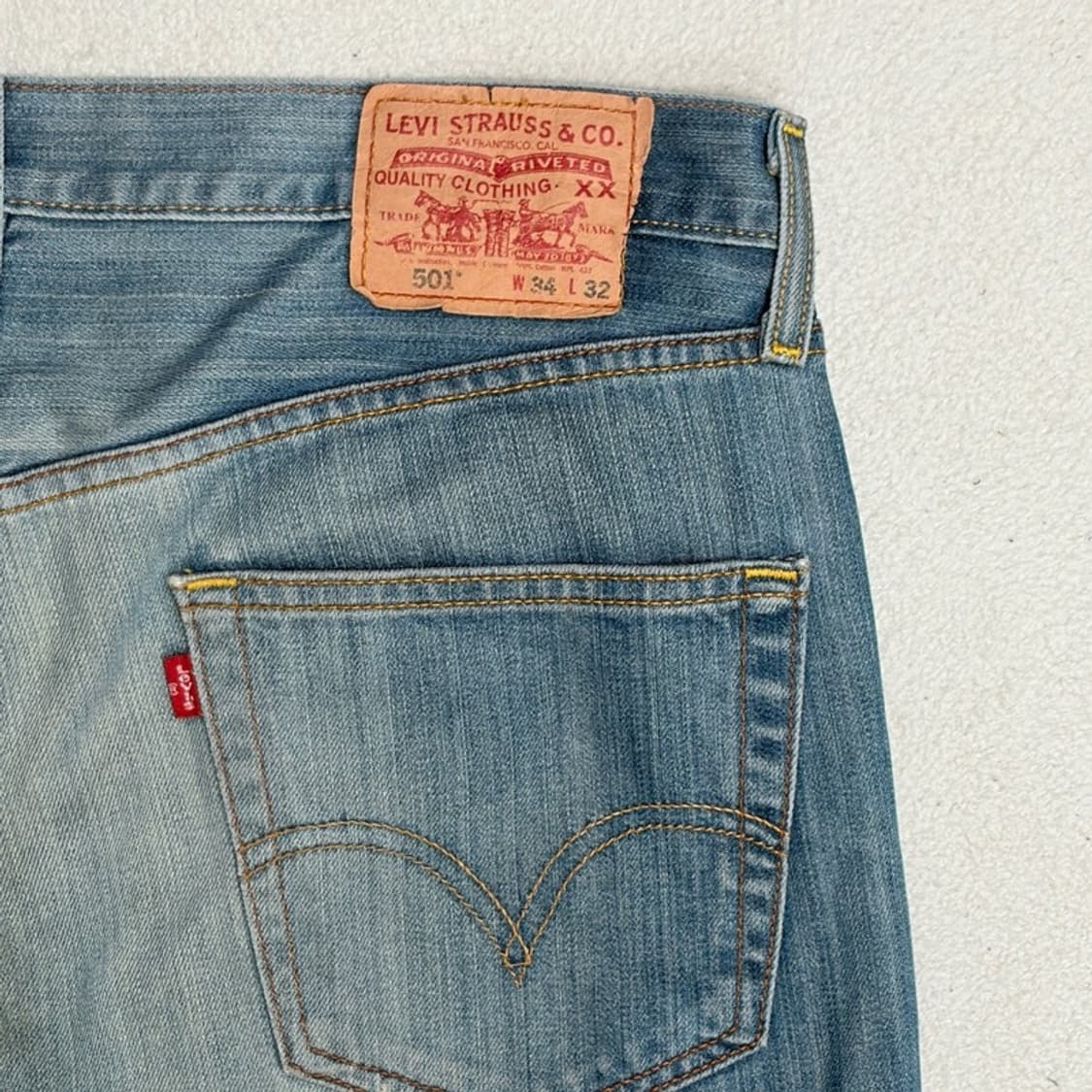 LEVI'S 501 버튼플라이 라이트 워싱진 34X32 상품이미지8