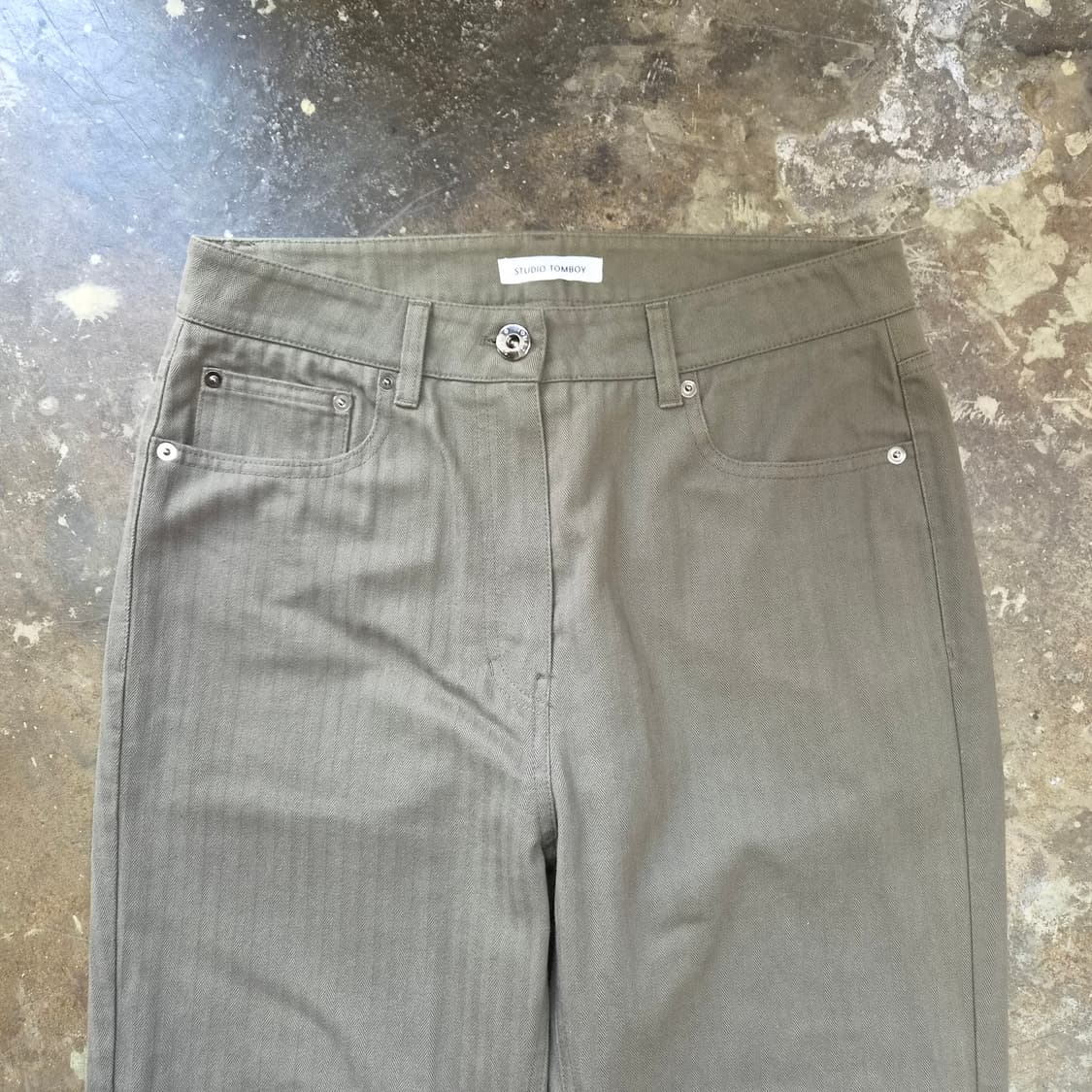 28) 스튜디오 톰보이 헤링본패턴 베이직팬츠 면바지 상품이미지3