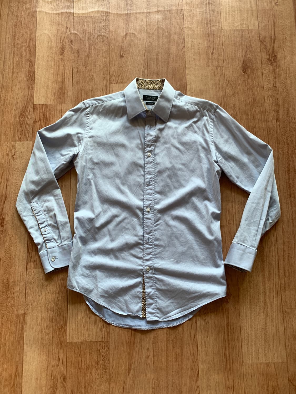 자라 레오파드 포인트 블루 셔츠 상품이미지1