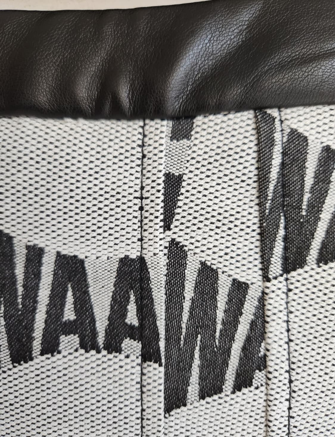 WAAC 왁 모노그램 자카드 레더라인 스커트 44사이즈 상품이미지4