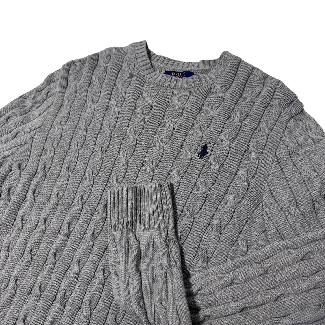 신형 폴로 랄프로렌 그레이 꽈배기 면니트 상품이미지2