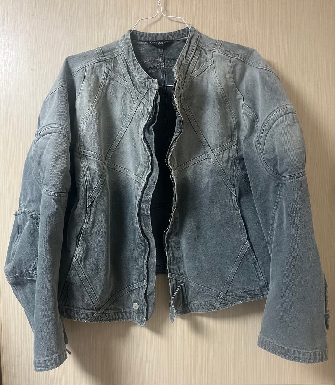 [제니 정국 착용] 코스트퍼킬로 v3 데님 모터 자켓 XL 아이스 그레이 상품이미지1