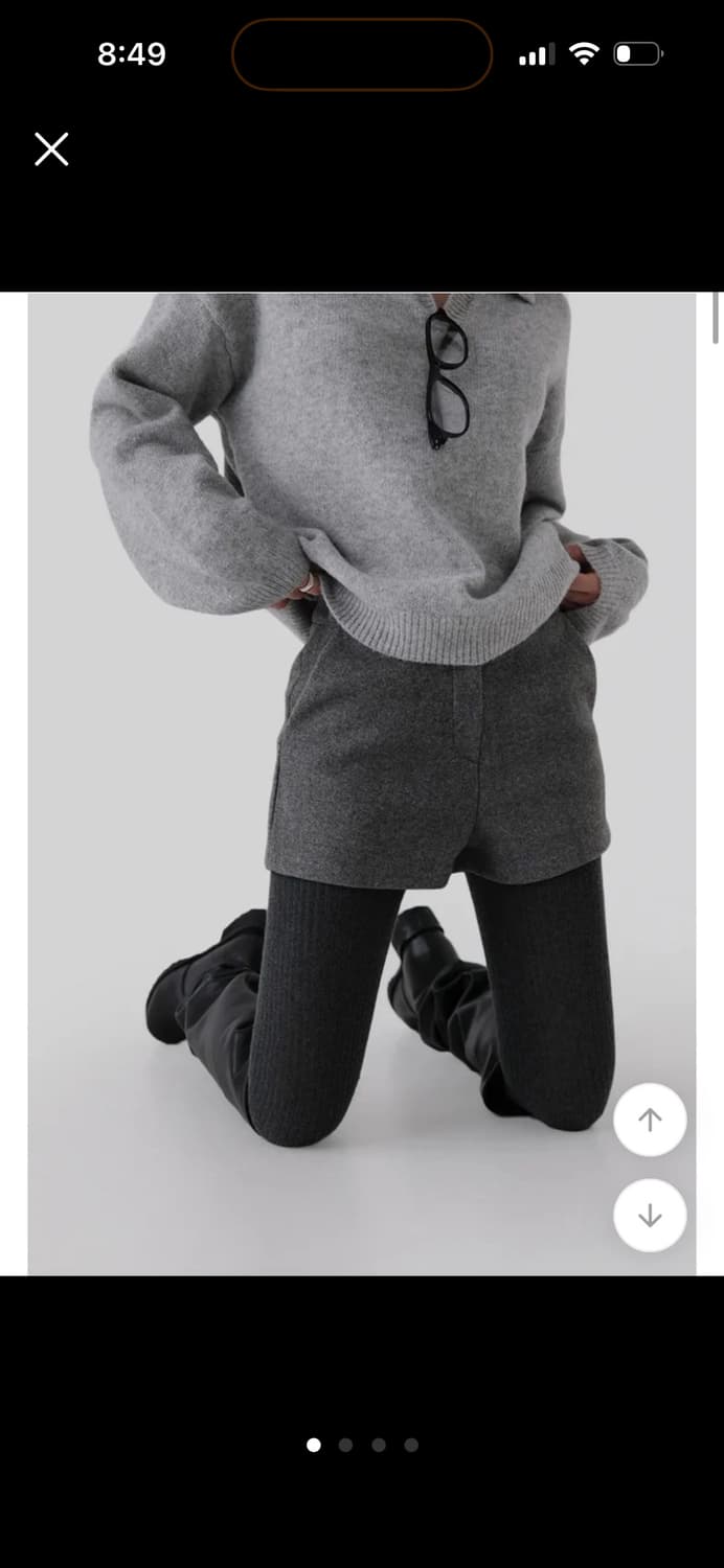 어텀 리플 울쇼츠 블랙 상품이미지1