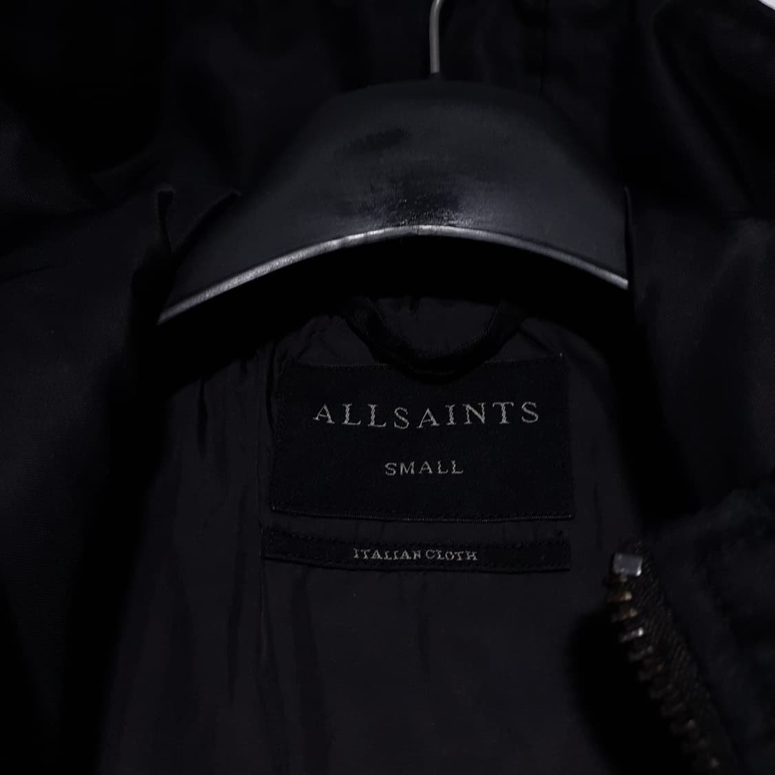 실측 XL) 올세인츠 MA-1 더블지퍼 쿠디 파카 점퍼 롱파카 블랙 상품이미지8