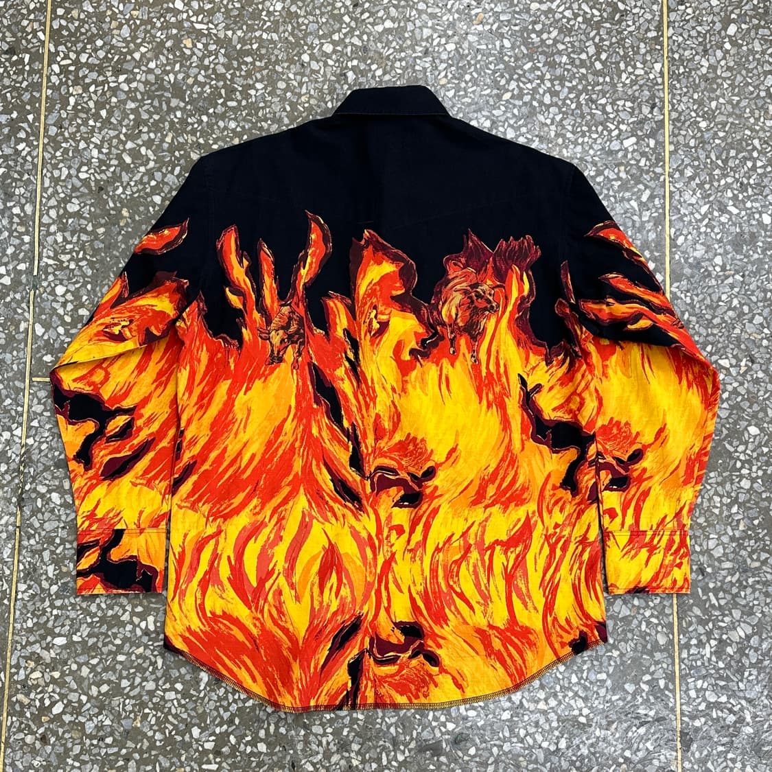 90s 랭글러 플레임 불스 웨스턴 셔츠 L 상품이미지2