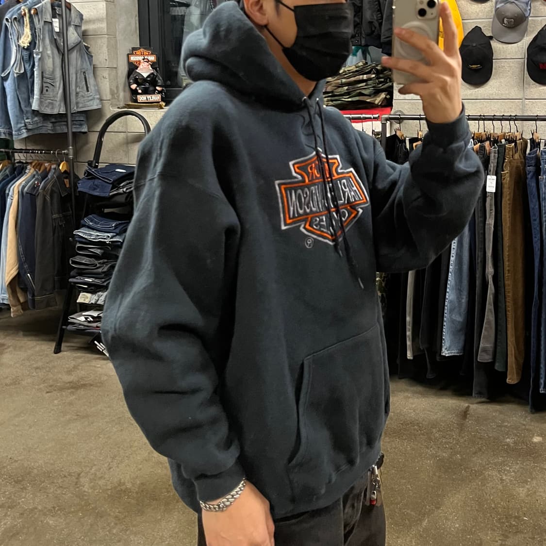 90s 할리데이비슨 빅 로고 후드티 (110) 상품이미지7